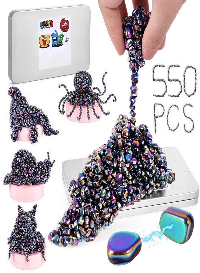 LovesTown 550PCS Ferrite Putty Stones, Fidget Magnetic Beads Fidget Toys for Teens Stress Relief Gifts for Adults Coworkers - Image 1